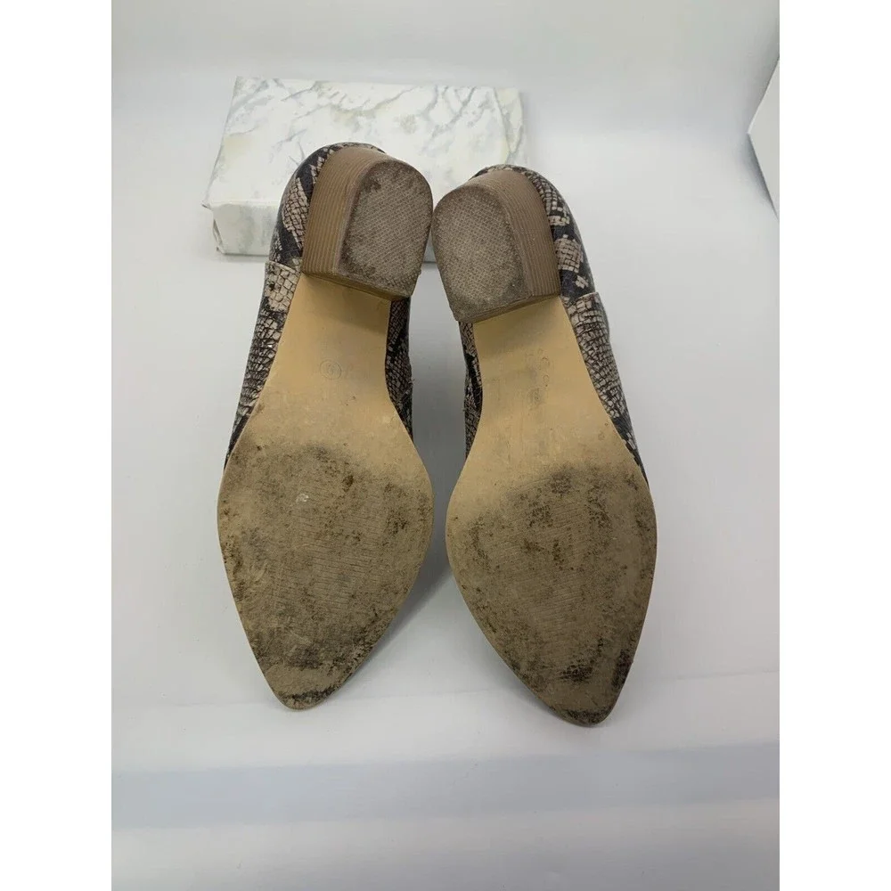 LULUS X Matisse Snakeskin Print Vegan Leather Western Ankle Cowgirl Boots 9M - Picture 6 of 10